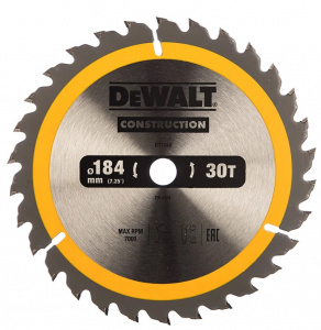 Диск (круг) пильный  DEWALT DT1940 184*16(30Т)