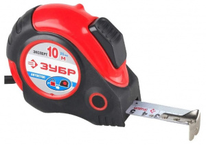 Рулетка 10м*25 мм ЗУБР "Эксперт", двухкомп.корпус, автостоп
