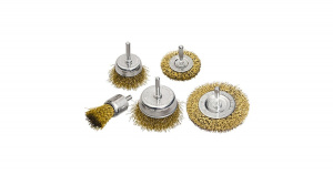Набор дисковых щеток ЗУБР латунир. сталь 0,3 мм, 5шт