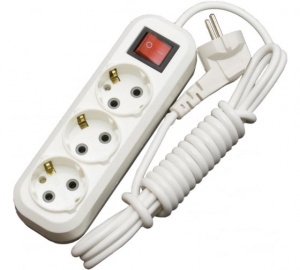 Удлинитель 5м 3 роз. "КРОНА" ПВС 3х0,75 с заземлением+выключатель