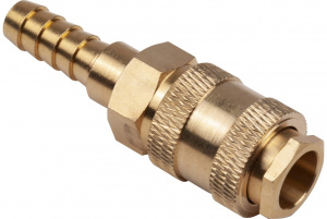 Разъем EURO мама 1/4"-елочка 10мм,латунь AV Steel