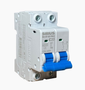 Автоматический выключатель ВА 47-63 PRO 2P 63А (С) 4,5кА Sirius