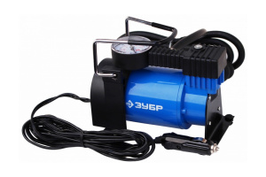 Компрессор автомобильный ЗУБР "ЭКСПЕРТ", 10 атм, L провода 3 м, L шланга 2 м, 3 насадки
