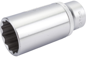 Головка  27мм 12-гранная удлиненная FORCE 1/2", дл.=77мм