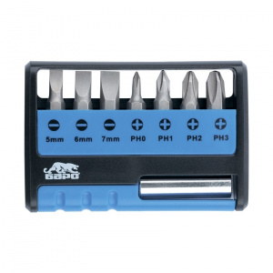 Набор бит,магнитный адаптер,CrV 8шт.БАРС