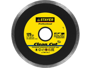 Диск (круг) алмазный 125*22 STAYER "MASTER", сплошной, влажная резка