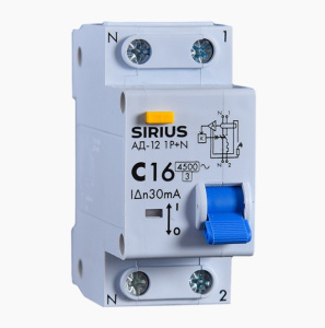 Дифференциальный автомат АД-12 1P+N 32А 30мА (C) 4,5kA Sirius