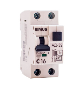 Дифференциальный автомат АД-32 1P+N 63А 30мА 6kA Sirius
