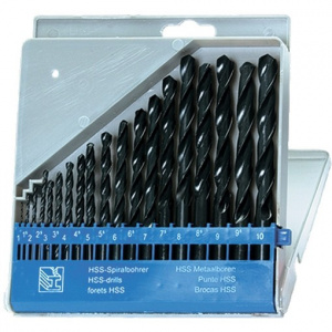 Набор сверл по металлу HSS 1,0-10мм (19шт) коробка