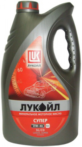 Масло моторное 4л. Лукойл-Супер 15W40 минеральное SG/CD