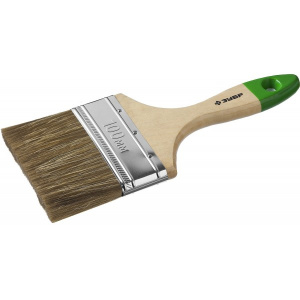 Кисть плоская 100мм Зубр "Лазурь-Мастер" дерев. ручка, смешан.щетина