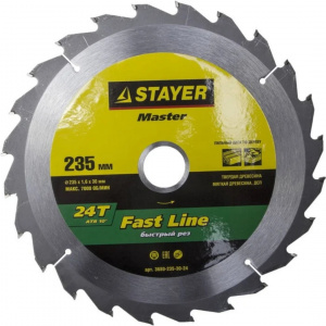 Диск (круг) пильный  STAYER "MASTER"  235*30(24Т)