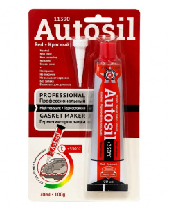 Герметик  автомобильный Автосил 100 гр красный в блистере