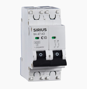 Автоматический выключатель ВА 47-63 2P 16А (С) 4,5кА Sirius