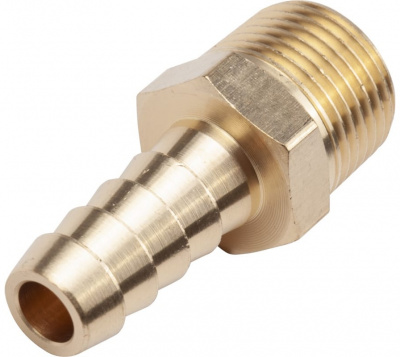 Разъем 3/8" внешняя резьба-елочка  10мм,латунь AV Steel