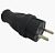 Вилка каучуковая прямая 250В 2Р+РЕ 16А IP44 Sirius