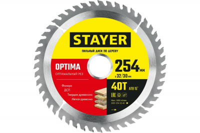 Диск (круг) пильный  STAYER "OPTIMA"  254*32(40Т)
