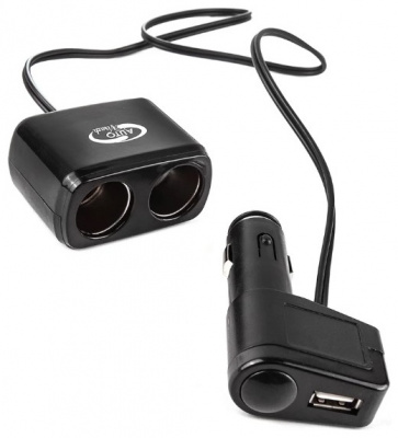 Разветвитель прикуривателя 2-ой+выход USB AUTOVIRAZH
