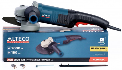Машина шлиф-ая угловая ALTECO AGH 2000-180 HEAVY DUTY (180 мм)