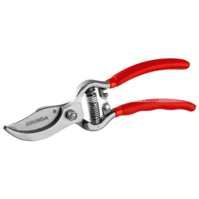 Секатор GRINDA, 210мм, рез-25 мм, эргономичные рукоятки, цельнокованый , плоскостной G-5