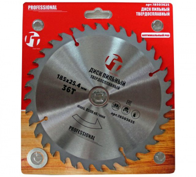 Диск (круг) пильный TT 185*25,4(36Т)