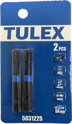 Биты PH №2, 50мм, торсионные TULEX  2шт.