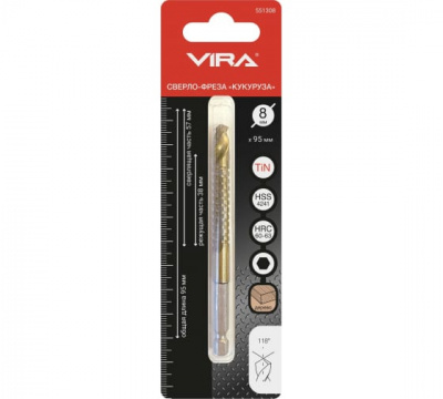 Сверло фреза "Кукуруза" HEX 8мм VIRA