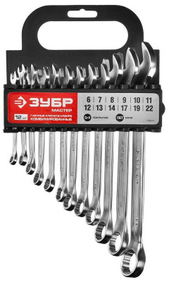 Набор кл. комб. 6-22мм ЗУБР "МАСТЕР" 12шт. хромованад.сталь