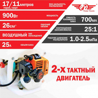 Опрыскиватель бензиновый TT ОБК-1 "Роса"