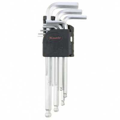 Набор ключей шестигранников НЕХ,1,5-10мм, MATRIX,9шт.