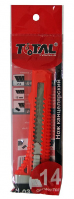 Нож канцелярский 18мм, ТТ, пластик, сдвижной фиксатор