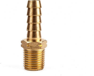 Разъем 1/4" внешняя резьба-елочка   8мм,латунь AV Steel