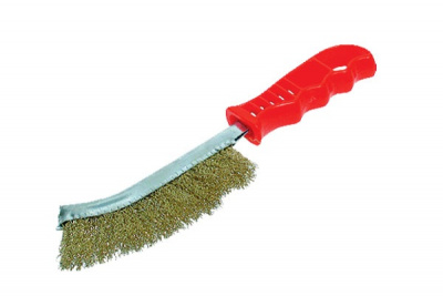 Щетка ручная латуневая с красной (черной) ручкой