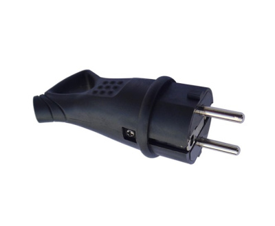Вилка каучуковая угловая с кольцом 250В 2P+PE 16A IP44 Sirius