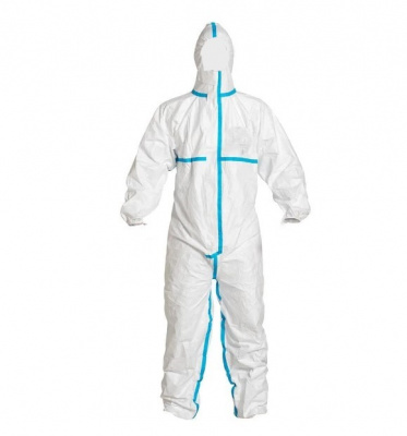 Комбинезон защитный белый с голубой вставкой,3XL (185)