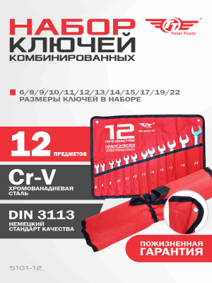 Набор ключей комбинированных 6-22 ТТ 12 шт 