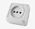 Розетка наружняя одинарная без заземления 1703 SparkLux
