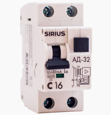 Дифференциальный автомат АД-32 1P+N 40А 30мА 6kA Sirius