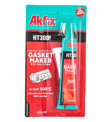 Герметик силиконовый Akfix HT300, красный, термостойкий, 50 мл