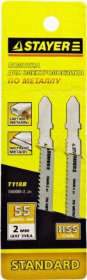 Полотно для эл/лобзика STAYER шаг 2,0мм, 55мм, по металлу