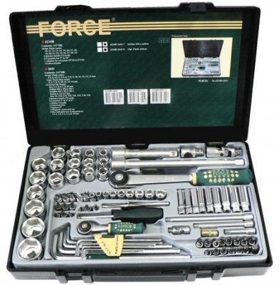 Набор инструмента FORCE  87 предметов 1/2", 1/4", 6гр. F-4234B+2641 
