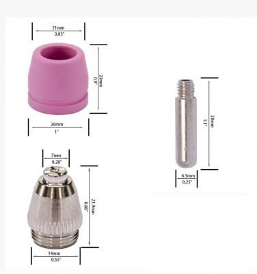 Комплект наконечников горелки SG55(AG60/P60) для плазмореза