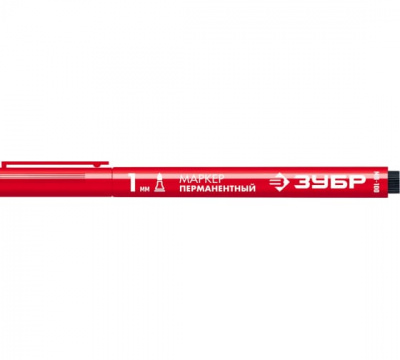 Маркер перманентный ЗУБР МП-100 1-2 мм, красный