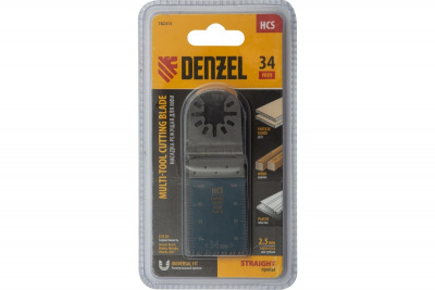Насадка-лезвие пазовая прямая по дереву,ламинату HCS 34*2,5мм крупный зуб DENZEL