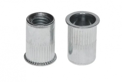 Заклепка резьбовая нержавейка, РИФЛЕНАЯ, умен.потай.бортик 4*10 мм (А2)