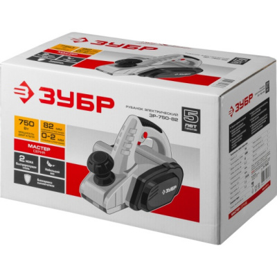 Рубанок электрический ЗУБР 750, 750Вт, 82мм, глубина 2мм.