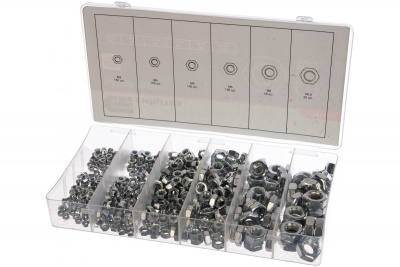 Набор гаек М3,4,5,6,8,10 600 предметов Сибртех