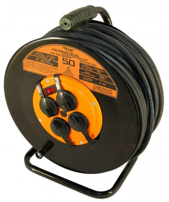 Удлинитель электрический 50 м 4 роз. ТТ КГ 3х1,5  IP44 катушка металл.