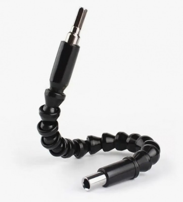 Удлинитель гибкий для шуруповерта 200мм (черный)