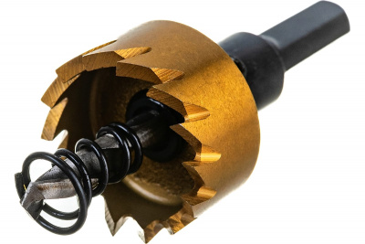 Коронка по металлу HSS 28 мм нитридтитановое покрытие DENZEL